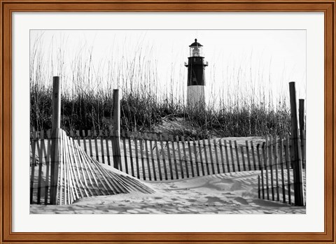 Framed Tybee Island Lighthouse, Savannah, Georgia (BW) Print