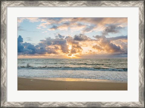 Framed Kealia Beach Sunrise, Kauai, Hawaii Print