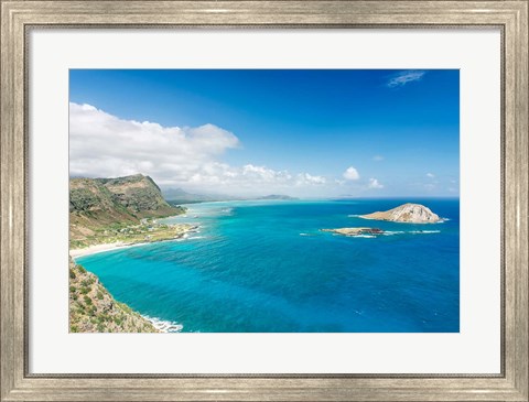 Framed North Shore From Makapu&#39;u Point, Oahu, Hawaii Print