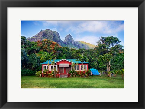 Framed Anahola Baptist Church, Kauai, Hawaii Print