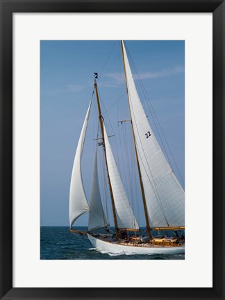 Framed Schooner #22 Sailing, Massachusetts Print