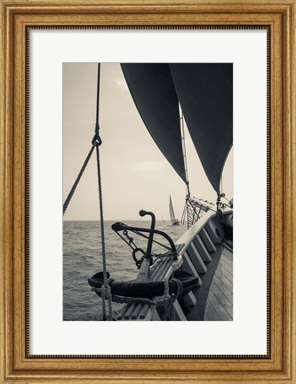 Framed Annual Schooner Festival, Anchor, Massachusetts (BW) Print