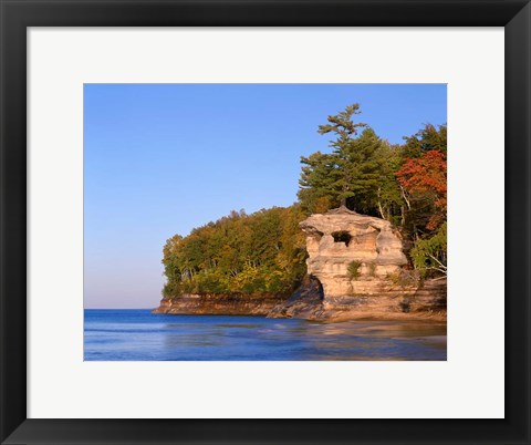Framed Chapel Rock Overlooks Lake Superior Print