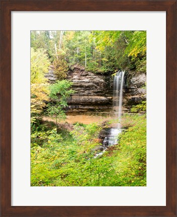Framed Munising Falls In Autumn, Michigan Print