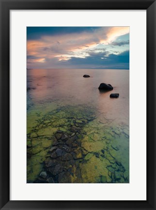 Framed Sunset At Fisherman&#39;s Island State Park On Lake Michigan Print