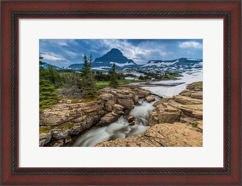 Framed Snowmelt Stream In Glacier National Park, Montana Print