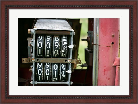 Framed Antique Gas Pump Counting Machine, Tucumcari, New Mexico Print