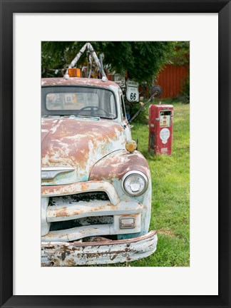 Framed Rusted Antique Automobile, Tucumcari, New Mexico Print