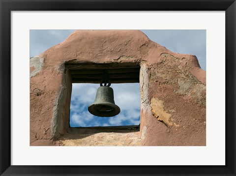 Framed Adobe Church Bell, Taos, New Mexico Print