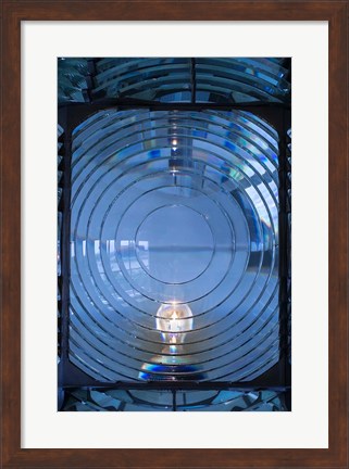 Framed Close Up Of The Antique Fresnel Lighthouse Beacon, Fire Island Print