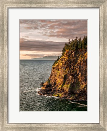 Framed Cape Meares State Park At Sunset, Oregon Print