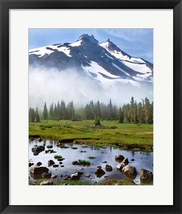 Framed Mt Jefferson In Early Morning Light, Oregon Print