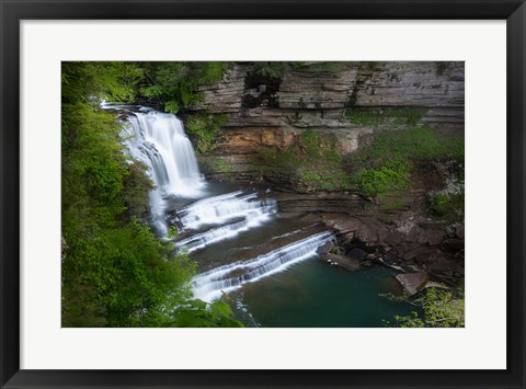 Framed Waterfall And Cascade Of The Blackburn Fork State Scenic River Print