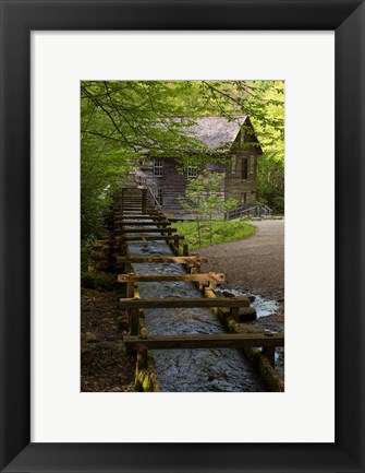 Framed Wooden Flume Directs Water Towards Mingus Mill Print