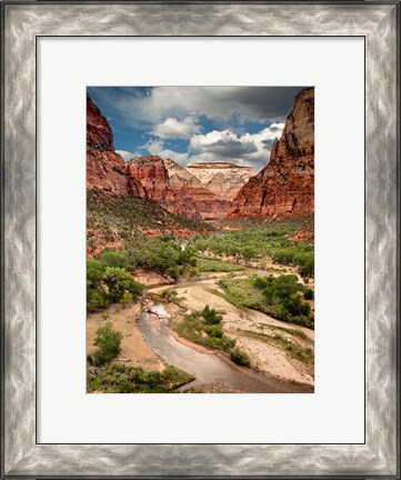Framed View Along The Virgin River Or Zion National Park Print