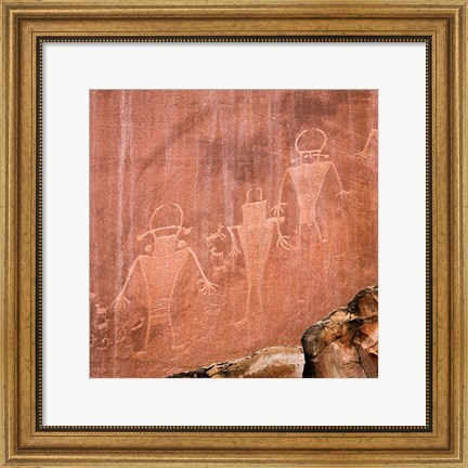 Framed Fremont Pictoglyph Panel, Utah Print