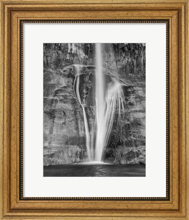 Framed Lower Calf Creek Falls Escalante, Utah (BW) Print