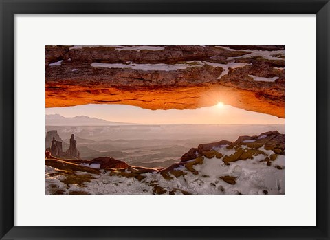 Framed Sunrise At Mesa Arch, Canyonlands National Park, Utah Print