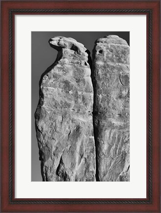 Framed Penguins Rock Formation, Utah (BW) Print