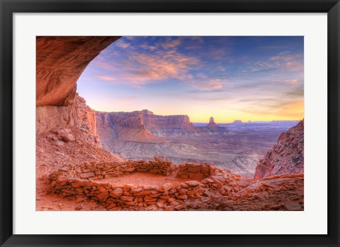 Framed Evening Light On False Kiva, Island In The Sky, Utah Print