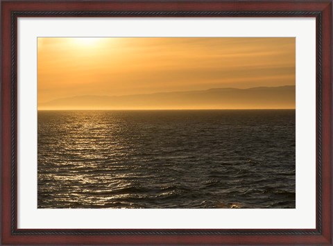 Framed Evening Light At The Strait Of Juan De Fuca Print