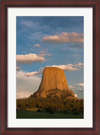 Framed Devil&#39;s Tower National Monument At Sunset, Wyoming Print