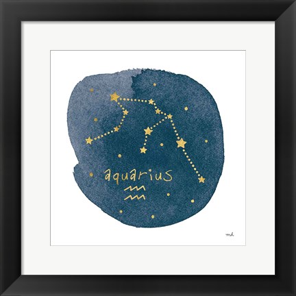 Framed Horoscope Aquarius Print