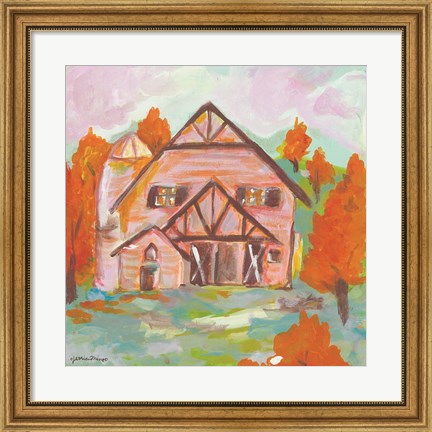 Framed Pink Cloud Barn Print