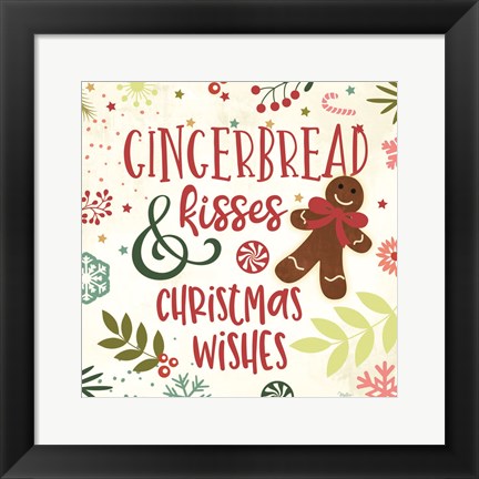 Framed Gingerbread Kisses Print