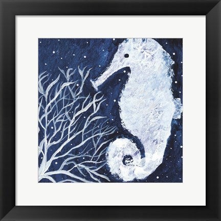 Framed Midnight Seahorse Print