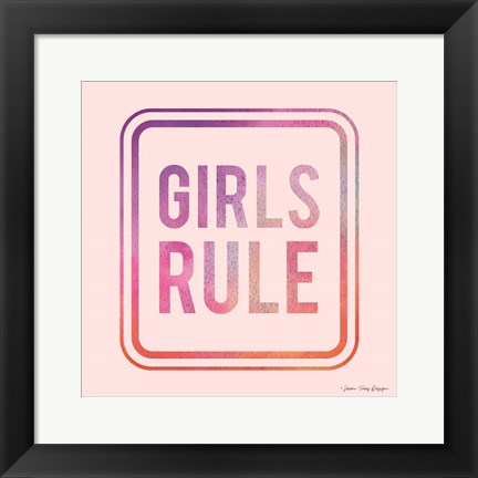 Framed Girls Rule Print