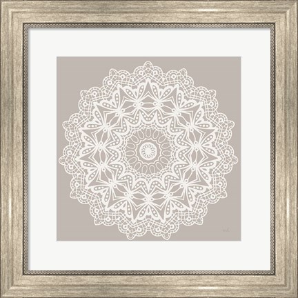 Framed Contemporary Lace Neutral VI Print