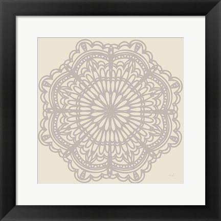 Framed Contemporary Lace Neutral I Print