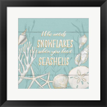 Framed Tranquil Morning II Snowflakes Print