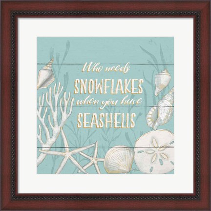 Framed Tranquil Morning II Snowflakes Print
