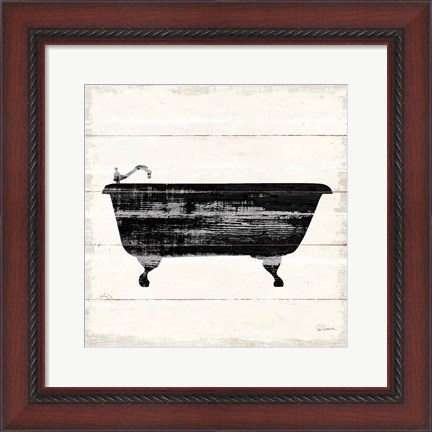 Framed Shiplap Bath I Print