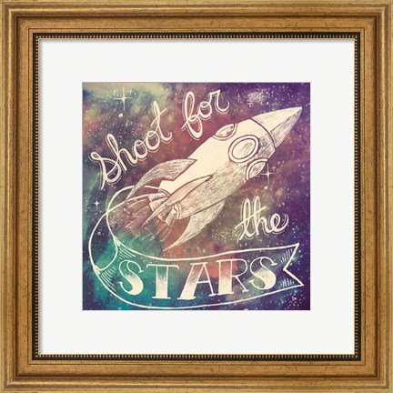 Framed Universe Galaxy Shoot For the Stars Print