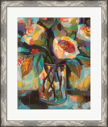 Framed Stained Glass Floral Print
