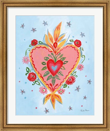 Framed Frida&#39;s Heart III Print