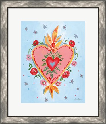 Framed Frida&#39;s Heart III Print