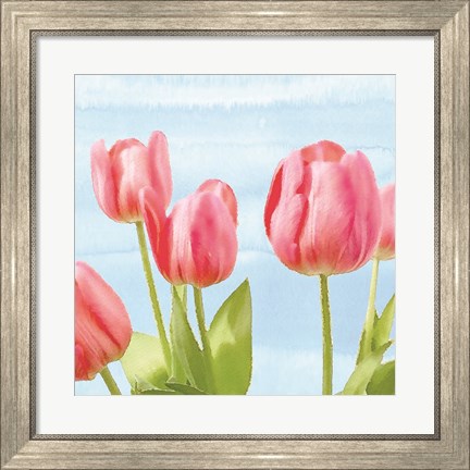 Framed Fresh Spring Tulips I Print