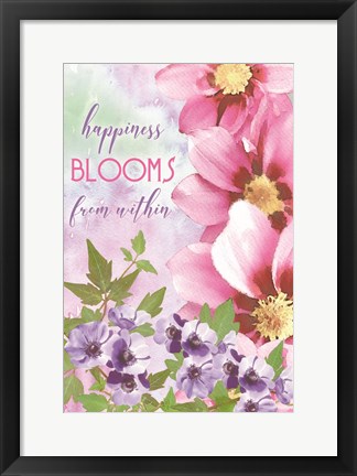 Framed Happiness Blooms Within Print