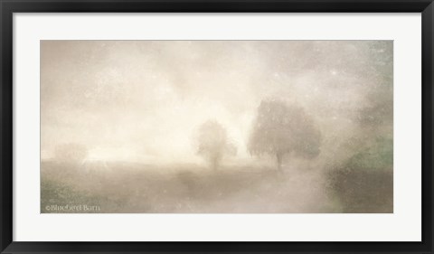 Framed Foggy Soft Morning Landscape Print