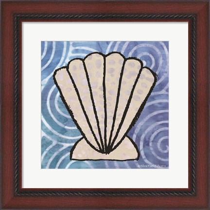 Framed Whimsy Coastal Clam Shell Print