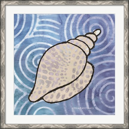 Framed Whimsy Coastal Conch Shell Print