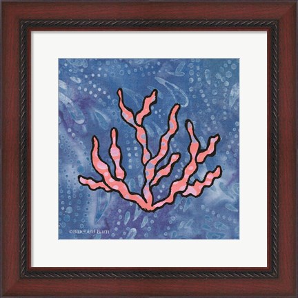 Framed Whimsy Coastal Conch Coral Print