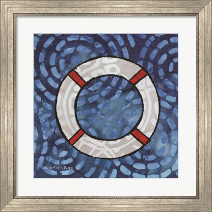 Framed Whimsy Coastal Ring Buoy Print
