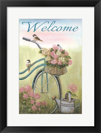Framed Old Bike Welcome Print