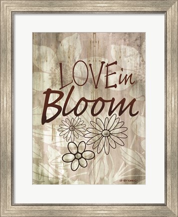 Framed Love Blooms Here Print