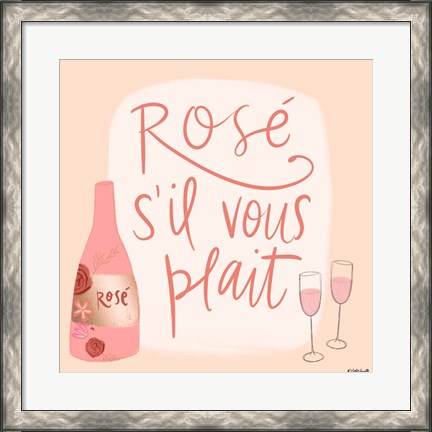 Framed Rose s&#39;il Vous Plait Print